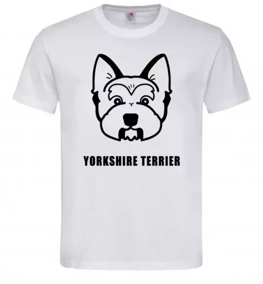 Чоловіча футболка Yorkshire terrier Білий фото