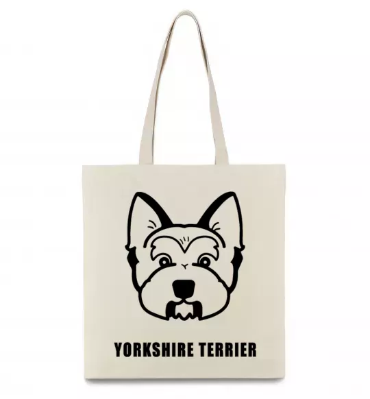 Еко-сумка Yorkshire terrier Бежевий фото