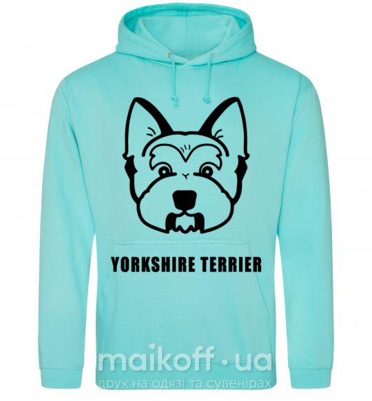 Чоловіча толстовка (худі) Yorkshire terrier М'ятний фото