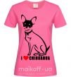 Жіноча футболка I love chihuahua Яскраво-рожевий фото