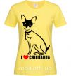 Женская футболка I love chihuahua Лимонный фото