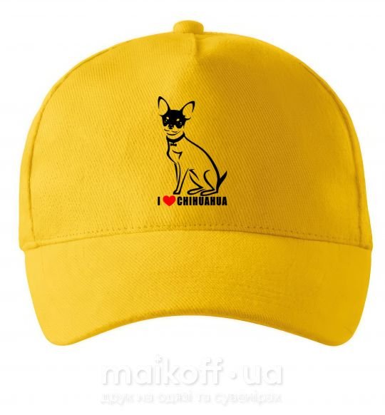 Кепка I love chihuahua Сонячно жовтий фото