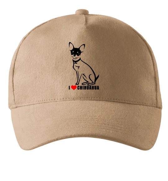 Кепка I love chihuahua Пісочний фото