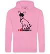 Мужская толстовка (худи) I love chihuahua Розовый фото