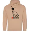 Женская толстовка (худи) I love chihuahua Песочный Женская толстовка (худи) I love chihuahua Песочный фото