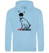 Женская толстовка (худи) I love chihuahua Голубой фото