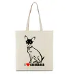 Эко-сумка I love chihuahua Бежевый фото