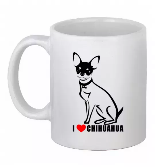 Чашка керамическая I love chihuahua Белый фото