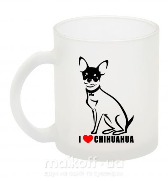 Чашка скляна I love chihuahua Фроузен фото
