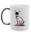 Чашка с цветной ручкой I love chihuahua Серебро Чашка с цветной ручкой I love chihuahua Серебро фото