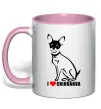 Чашка с цветной ручкой I love chihuahua Нежно розовый Чашка с цветной ручкой I love chihuahua Нежно розовый фото