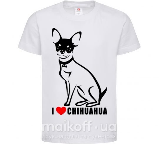 Дитяча футболка I love chihuahua Білий фото