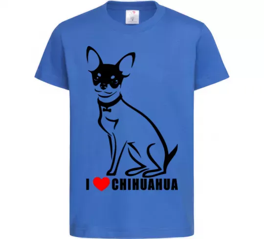 Дитяча футболка I love chihuahua Яскраво-синій фото