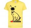 Дитяча футболка I love chihuahua Лимонний фото