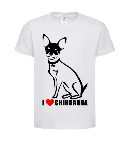 Детская футболка I love chihuahua Белый фото