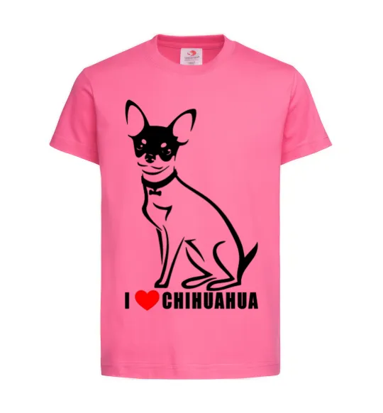 Детская футболка I love chihuahua Ярко-розовый фото