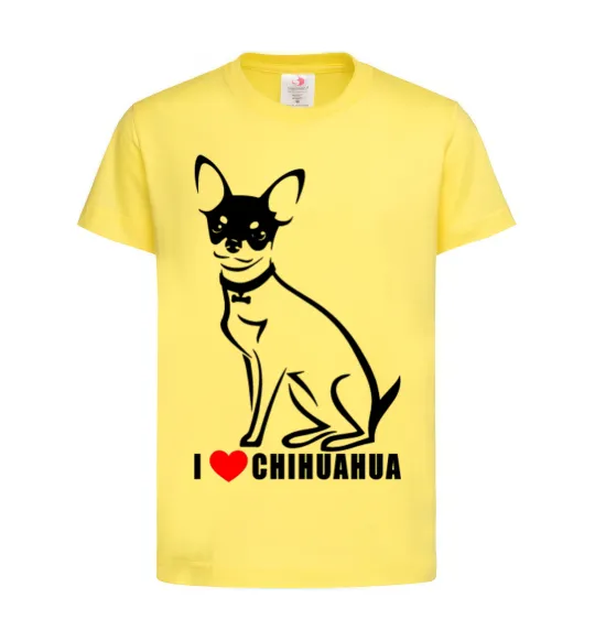 Детская футболка I love chihuahua Лимонный фото