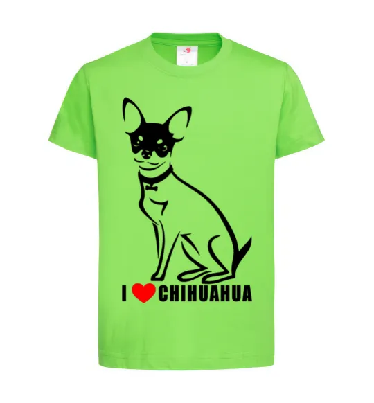 Детская футболка I love chihuahua Лаймовый фото