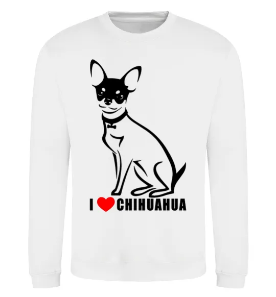 Свитшот I love chihuahua Белый фото