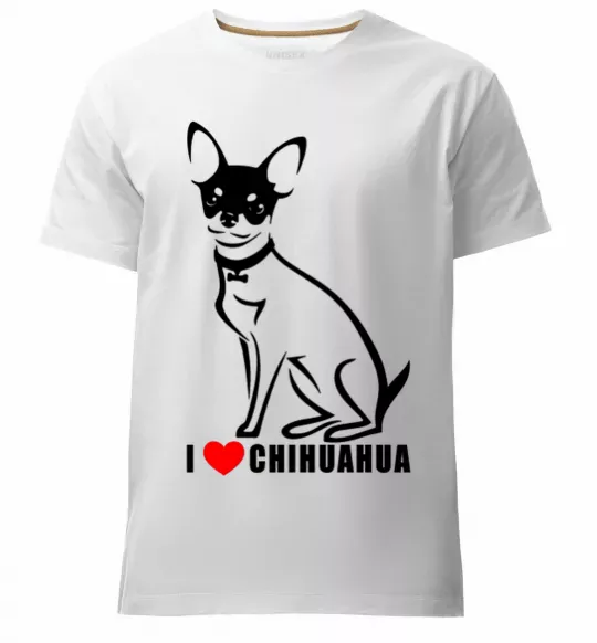 Чоловіча преміум футболка I love chihuahua Білий фото