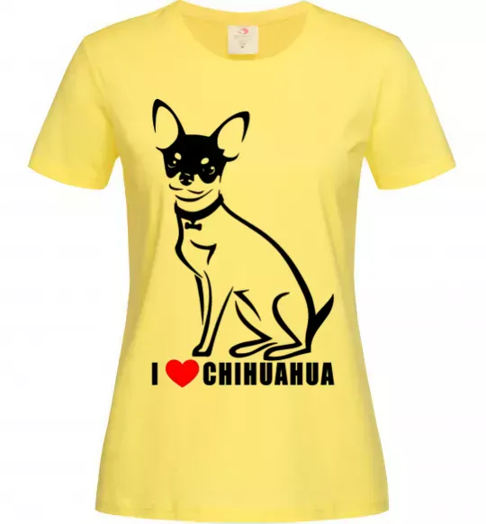 Женская футболка I love chihuahua Лимонный фото