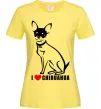 Женская футболка I love chihuahua Лимонный фото