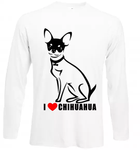 Лонгслив I love chihuahua Белый фото