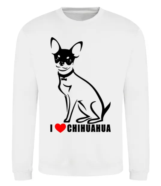 Світшот I love chihuahua Білий фото