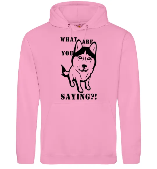 Женская толстовка (худи) What are you saying Розовый фото