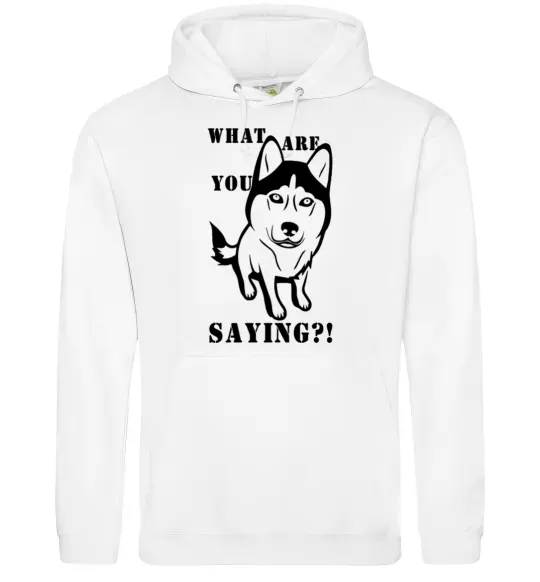 Жіноча толстовка (худі) What are you saying Білий фото