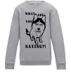 Дитячий світшот What are you saying Сірий меланж Дитячий світшот What are you saying Сірий меланж фото