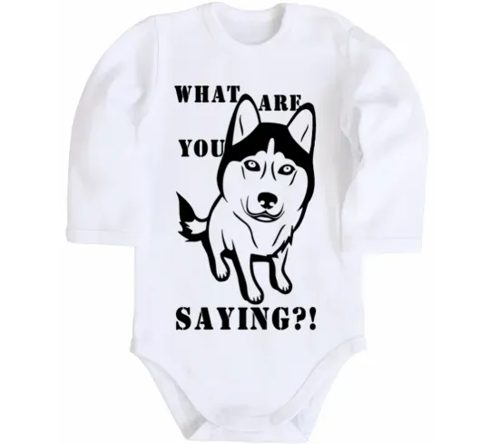 Детский боди What are you saying Белый фото