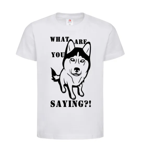 Дитяча футболка What are you saying Білий фото