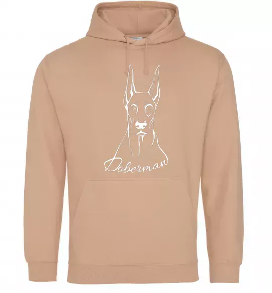 Мужская толстовка (худи) Doberman White Песочный фото