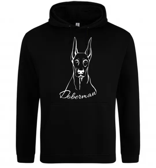 Женская толстовка (худи) Doberman White Черный фото