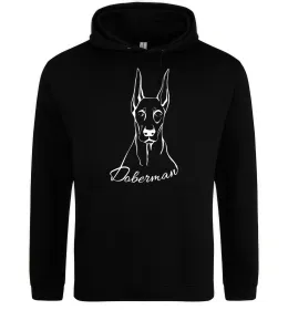 Женская толстовка (худи) Watercolor doberman Серый меланж фото