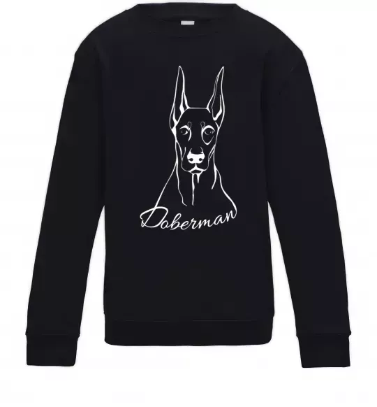 Детский Свитшот Doberman White Черный фото