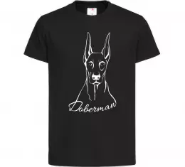 Детская футболка Doberman White Черный фото