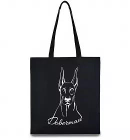 Эко-сумка Doberman art Бежевый фото Эко-сумка Doberman art Бежевый фото