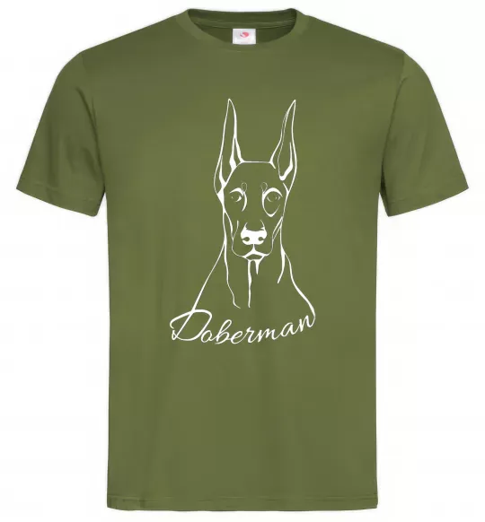 Чоловіча футболка Doberman White Оливковий фото