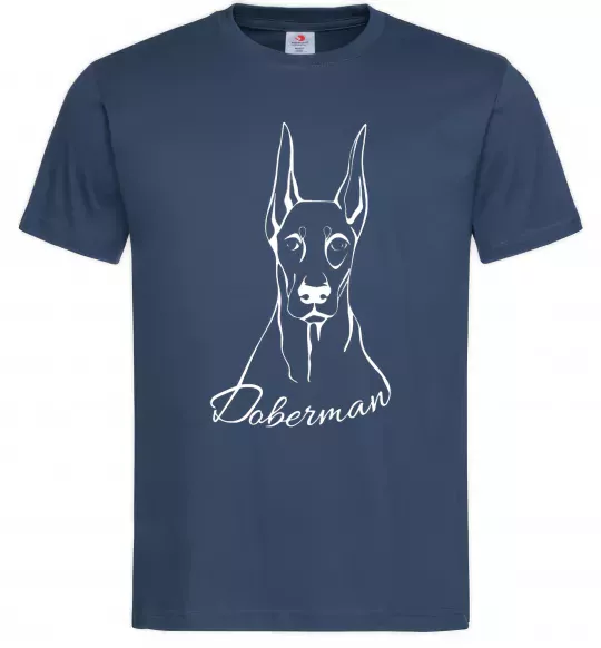 Чоловіча футболка Doberman White Темно-синій фото