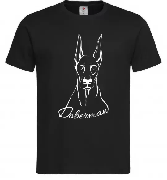 Чоловіча футболка Doberman White Чорний фото
