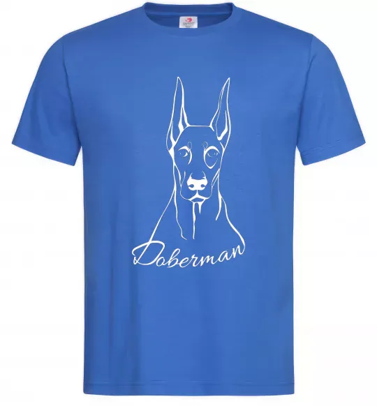 Чоловіча футболка Doberman White Яскраво-синій фото