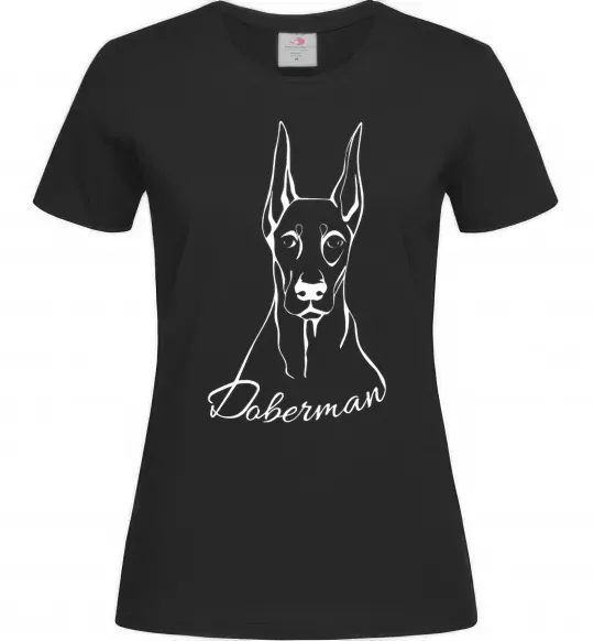 Женская футболка Doberman White Черный фото