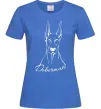 Женская футболка Doberman White Ярко-синий фото