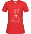 Женская футболка Doberman White Красный фото