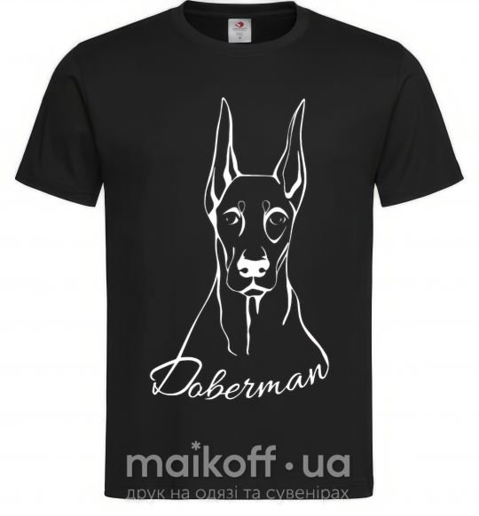 Чоловіча футболка Doberman White Чорний фото
