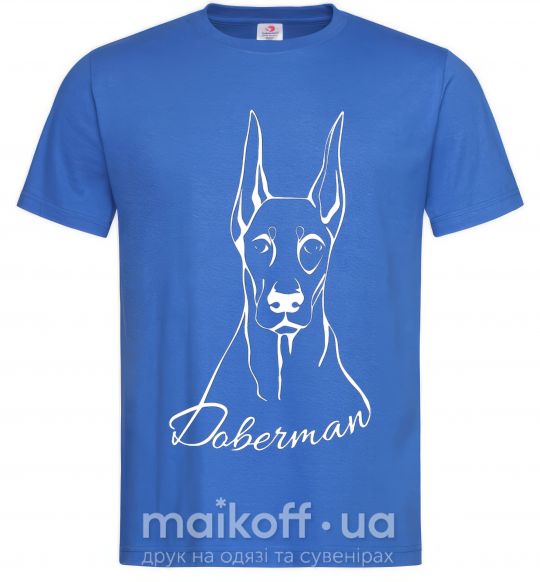 Чоловіча футболка Doberman White Яскраво-синій фото