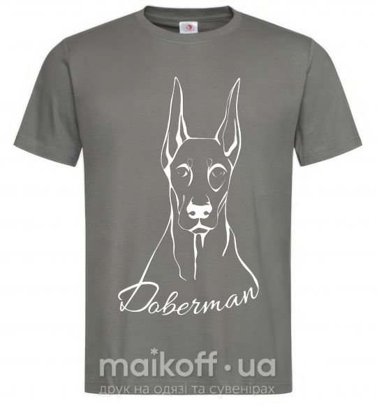 Чоловіча футболка Doberman White Графіт фото