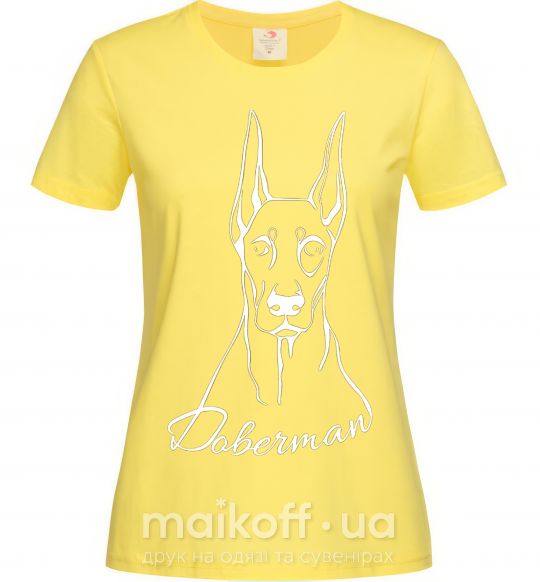 Жіноча футболка Doberman White Лимонний фото